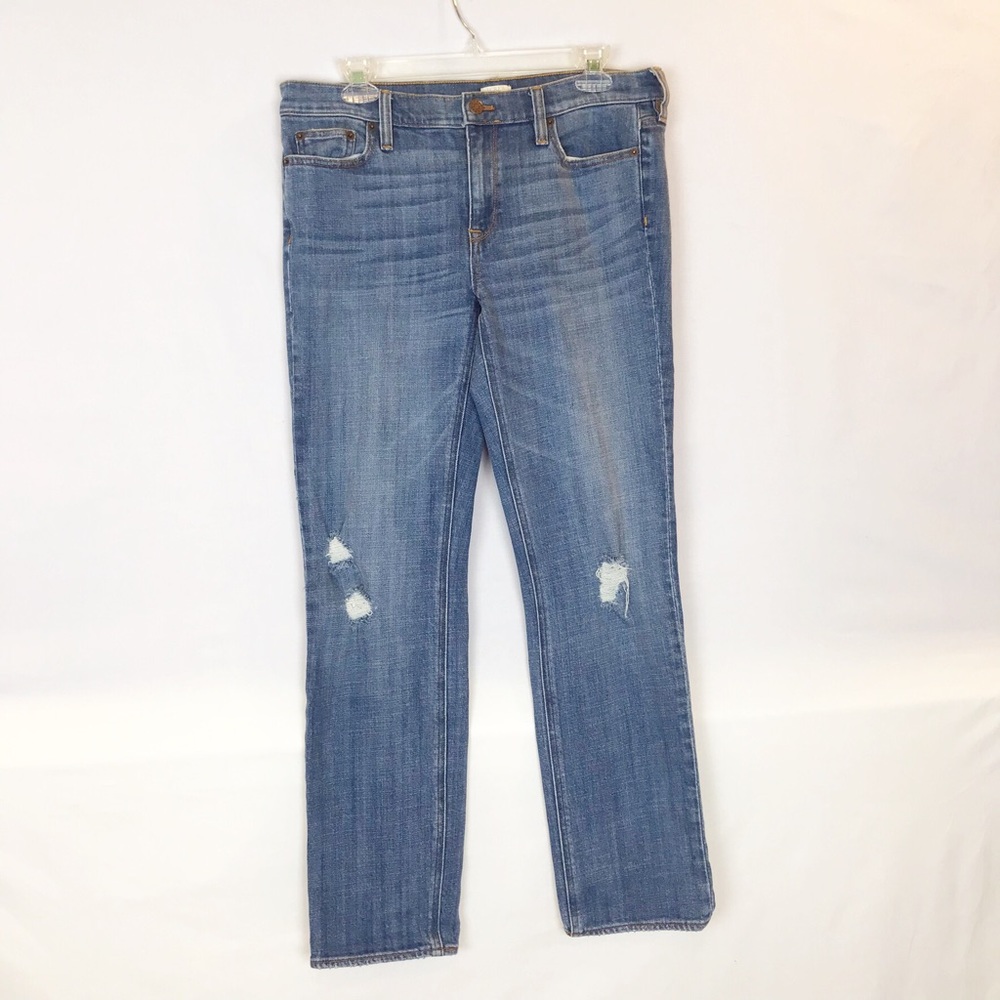 J Crew Distressed Straight and Narrow Jeans